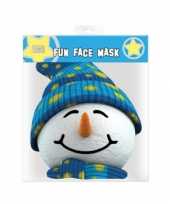 Carnavalskleding papieren masker sneeuwpop