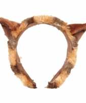 Carnavalskleding pluche rode panda beer hoofdband oortjes