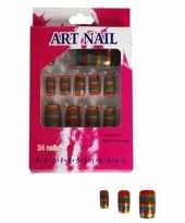 Carnavalskleding regenboog nepnagels setje stuks