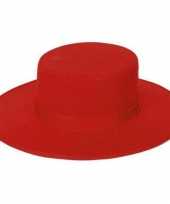 Carnavalskleding rode spaanse hoed vilt