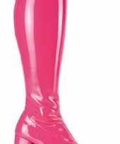 Carnavalskleding roze dames laarzen glimmend
