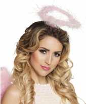 Carnavalskleding roze engelen halo diadeem vrijgezellenfeest