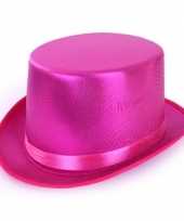 Carnavalskleding roze hoge hoed volwassenen
