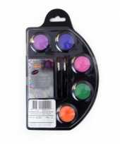 Carnavalskleding schmink palet neon kleuren