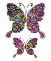 Carnavalskleding tattoo vlinders plak stickers
