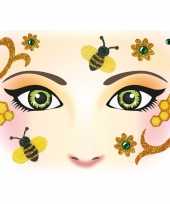 Carnavalskleding thema gezicht folie bijen sticker vel