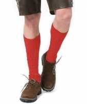 Carnavalskleding tiroler bierfeest lederhose sokken rood heren dames