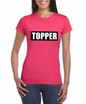 Carnavalskleding toppers pretty pink topper t shirt roze dames 10110649
