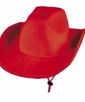 Carnavalskleding toppers western hoed rood vilt