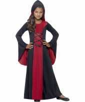 Carnavalskleding vampier jurk rood zwart meiden