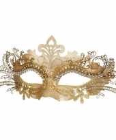 Carnavalskleding venetiaans goudkleurig oogmasker