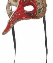 Carnavalskleding venetiaans masker rood wit