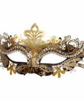 Carnavalskleding venetiaans maskertje zwart goud