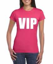 Carnavalskleding vip fun t-shirt roze dames