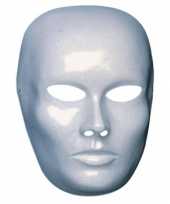 Carnavalskleding wit heren gezicht masker