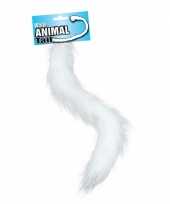 Carnavalskleding witte dierenstaart riem