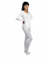 Carnavalskleding witte panty bij body