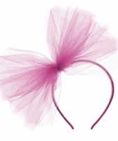 Carnavalskleding x fuchsia roze tule haarband diadeem 10187267