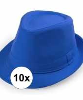 Carnavalskleding x kobalt hoedje trilby model volwassenen 10114684