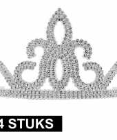Carnavalskleding x prinsessen tiara zilver plastic dames 10145252