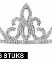Carnavalskleding x prinsessen tiara zilver plastic dames 10145253