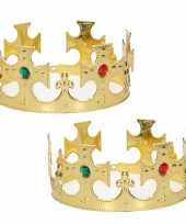 Carnavalskleding x stuks gouden koning prinsen kronen heren 10286874