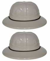 Carnavalskleding x stuks plastic safari thema verkleed helm volwassenen 10295313