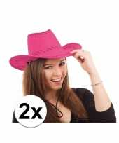 Carnavalskleding x toppers roze cowboy hoeden 10109212