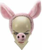 Carnavalskleding x verkleed diadeems varkens oren neus