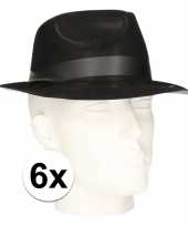 Carnavalskleding x zwart verkleed hoedjes trilby model volwassenen 10114683