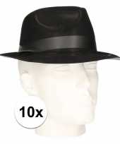Carnavalskleding x zwart verkleed hoedjes trilby model volwassenen 10114692