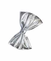 Carnavalskleding zilveren glimmende vlinderstrik