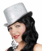 Carnavalskleding zilveren party hoed glitters