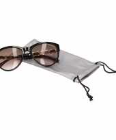 Carnavalskleding zonnebrillen hoesje zilver