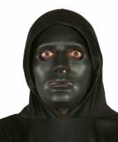 Carnavalskleding zwart effen gezichtsmasker