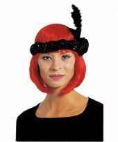Carnavalskleding zwarte charleston hoofdband veer bloem