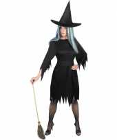 Carnavalskleding zwarte korte heksenjurk