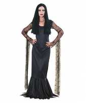 Carnavalskleding zwarte morticia jurk dames