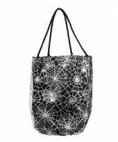 Carnavalskleding zwarte spinnenweb handtas
