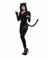 Catwoman katten carnavalskleding zwart velours