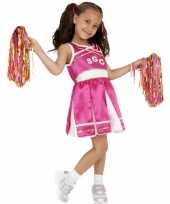 Roze cheerleader carnavalskleding meisjes