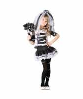 Zombie bruid meisjes carnavalskleding zwart wit